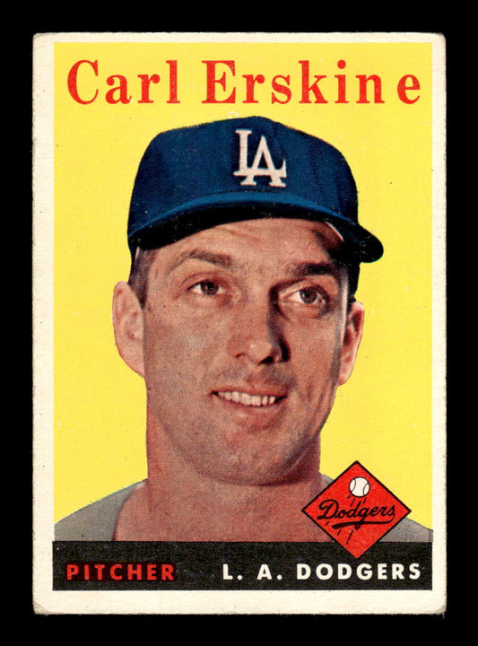 1958 Topps #258 Carl Erskine Los Angeles Dodgers VGEX HOF10009802