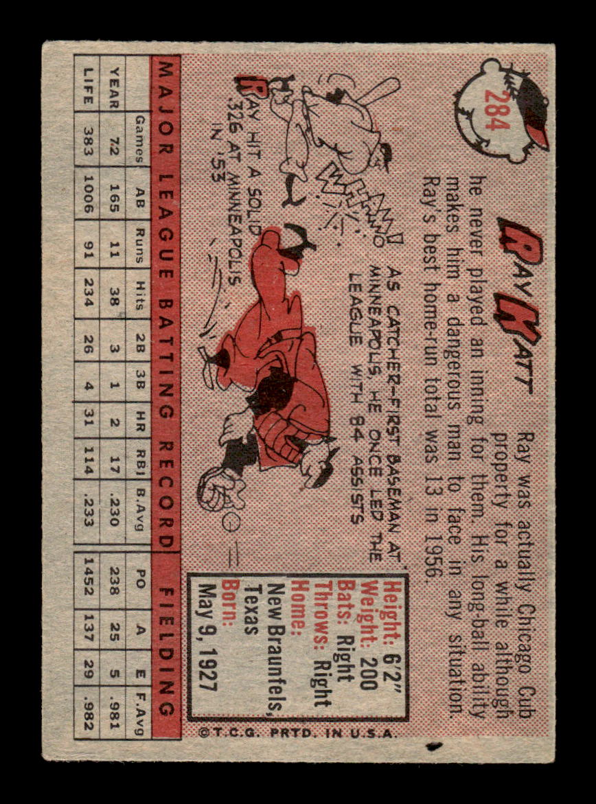 1958 Topps #284 Ray Katt San Francisco Giants VGEX HOF10009827