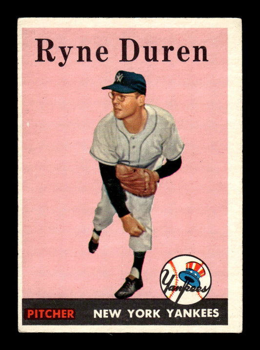 1958 Topps #296 Ryne Duren New York Yankees VGEX HOF10009839