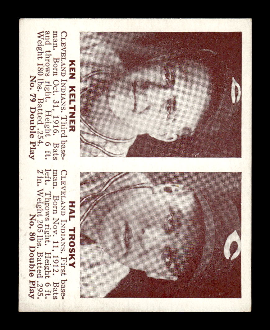 1941 Double Play (R330) #79-80 Ken Keltner / Hal Trosky EX HOF10009872