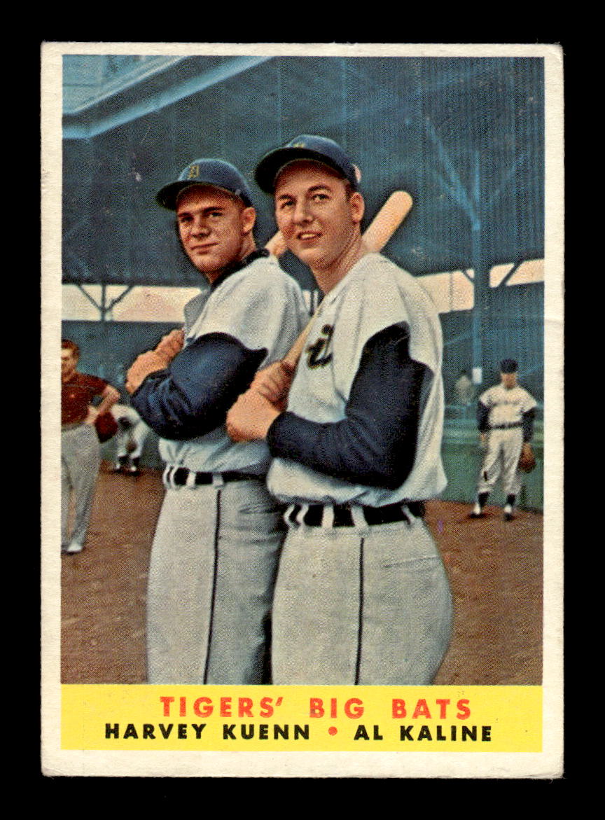 1958 Topps #304 Tigers Big Bats Kuenn Kaline MK Back G HOF10009879
