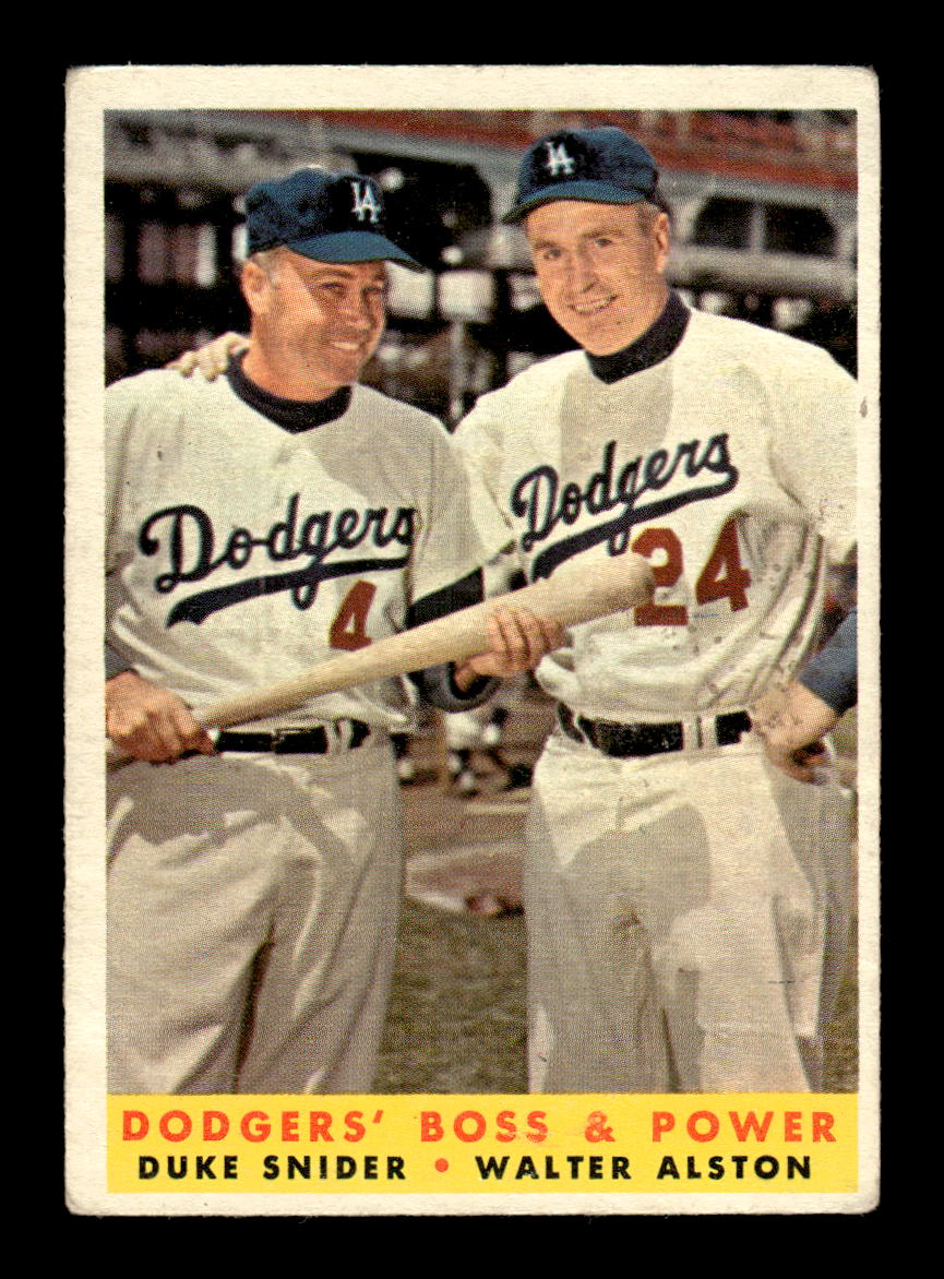 1958 Topps #314 Dodgers' Boss Power Duke Snider Walter Alston VGEX HOF10009887