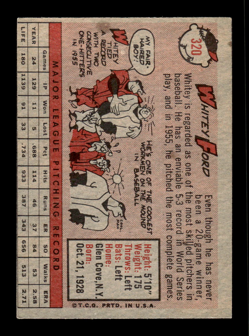 1958 Topps #320 Whitey Ford New York Yankees VGEX HOF10009893
