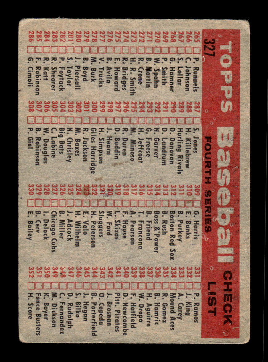 1958 Topps #327 Chicago Cubs Chicago Cubs VGEX HOF10009900