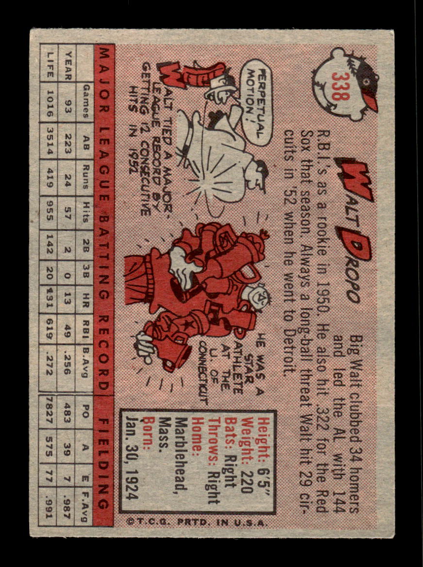 1958 Topps #338 Walt Dropo Chicago White Sox EX HOF10009908