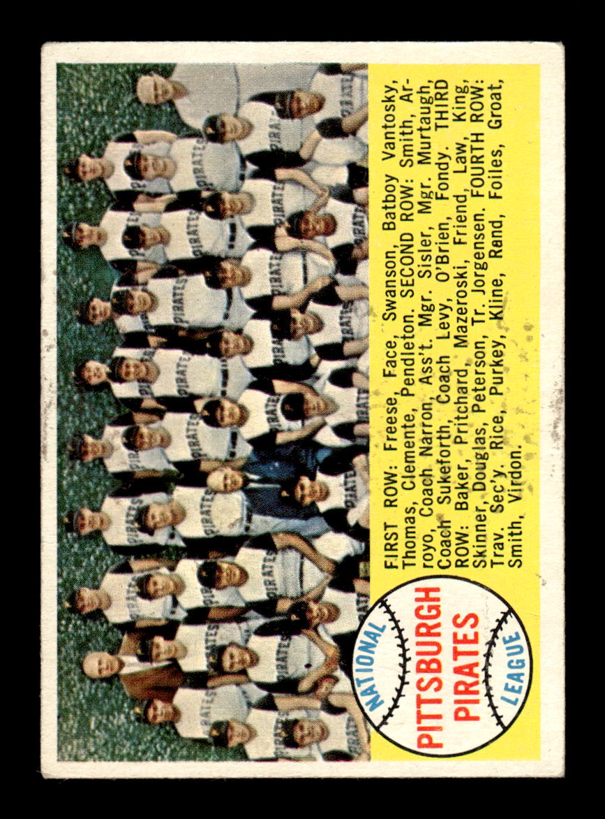 1958 Topps #341 Pittsburgh Pirates Pittsburgh Pirates mk back VG HOF10009910