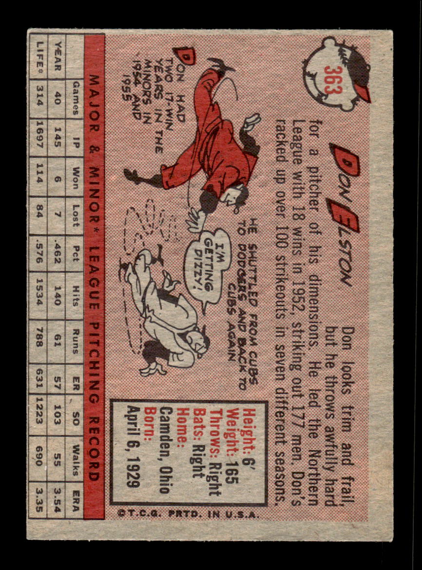 1958 Topps #363 Don Elston Chicago Cubs VGEX HOF10009930