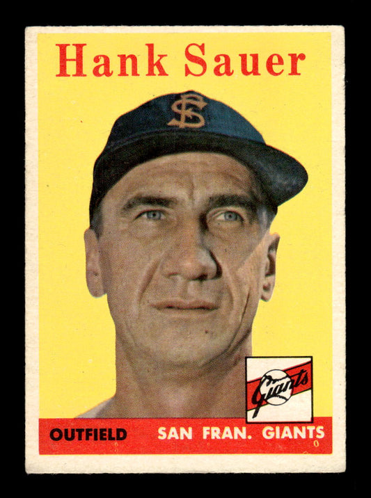 1958 Topps #378 Hank Sauer San Francisco Giants VGEX HOF10009944