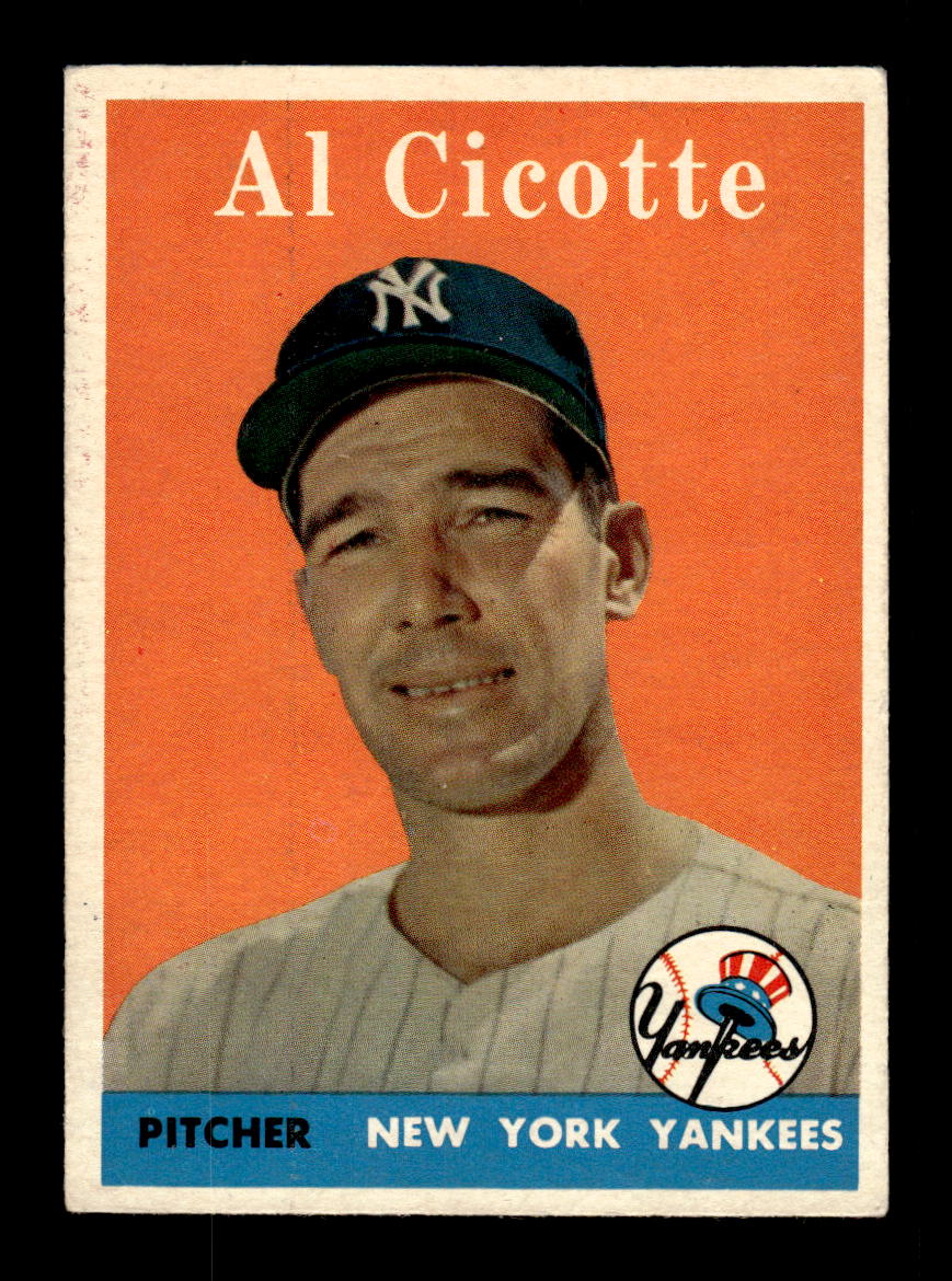 1958 Topps #382 Al Cicotte New York Yankees VGEX HOF10009948