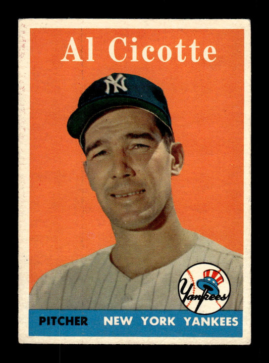1958 Topps #382 Al Cicotte New York Yankees VGEX HOF10009948