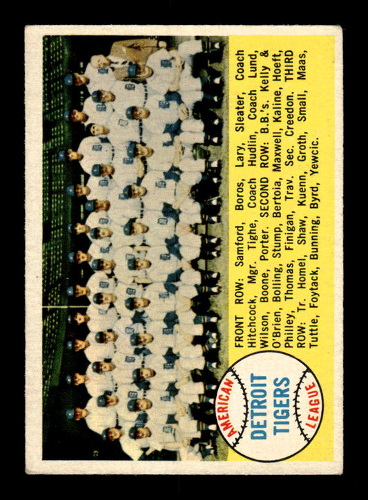 1958 Topps #397a Detroit Tigers Detroit Tigers VG HOF10009962
