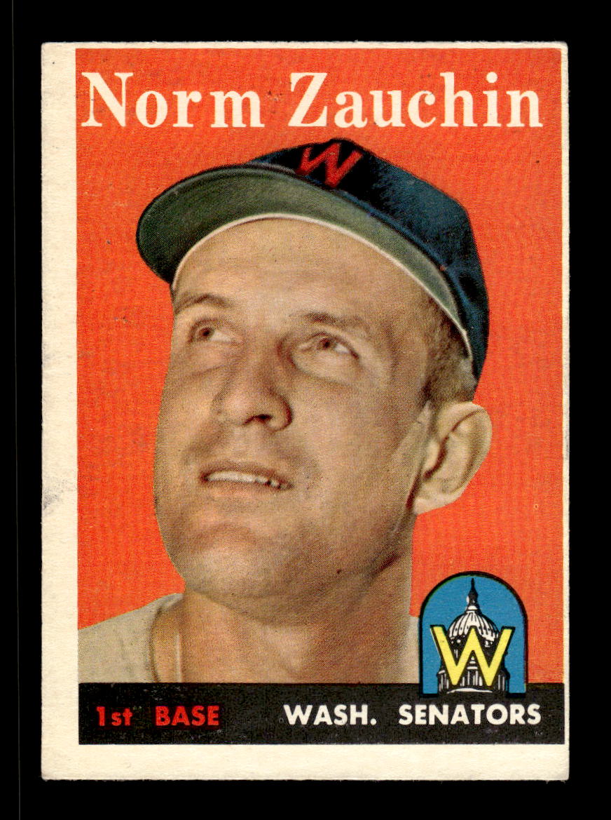 1958 Topps #422 Norm Zauchin Washington Senators VGEX HOF10010048