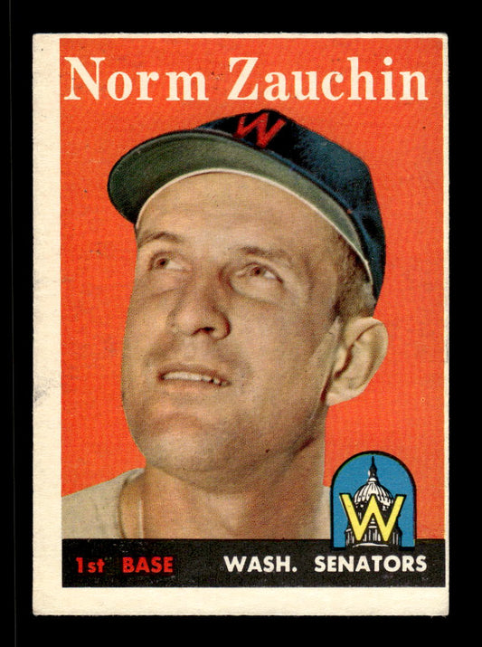 1958 Topps #422 Norm Zauchin Washington Senators VGEX HOF10010048