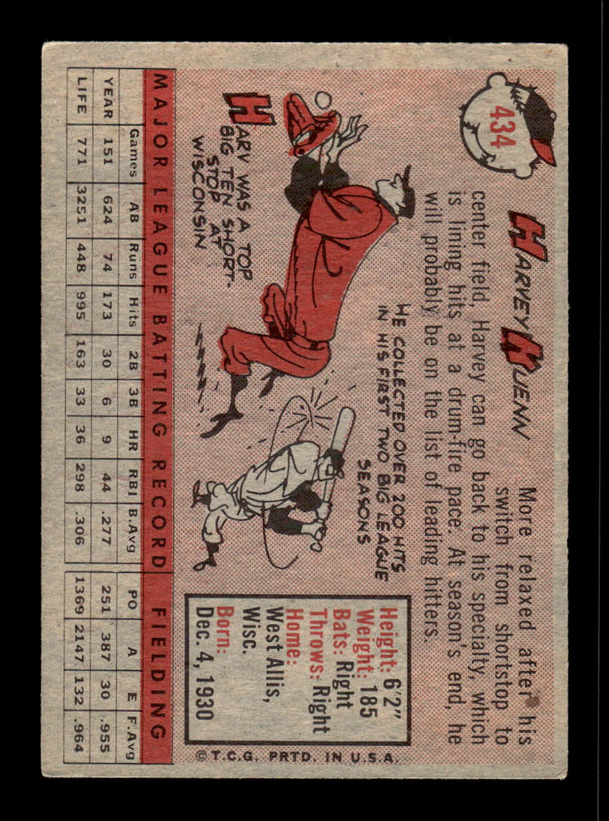 1958 Topps #434 Harvey Kuenn Detroit Tigers VGEX HOF10010060