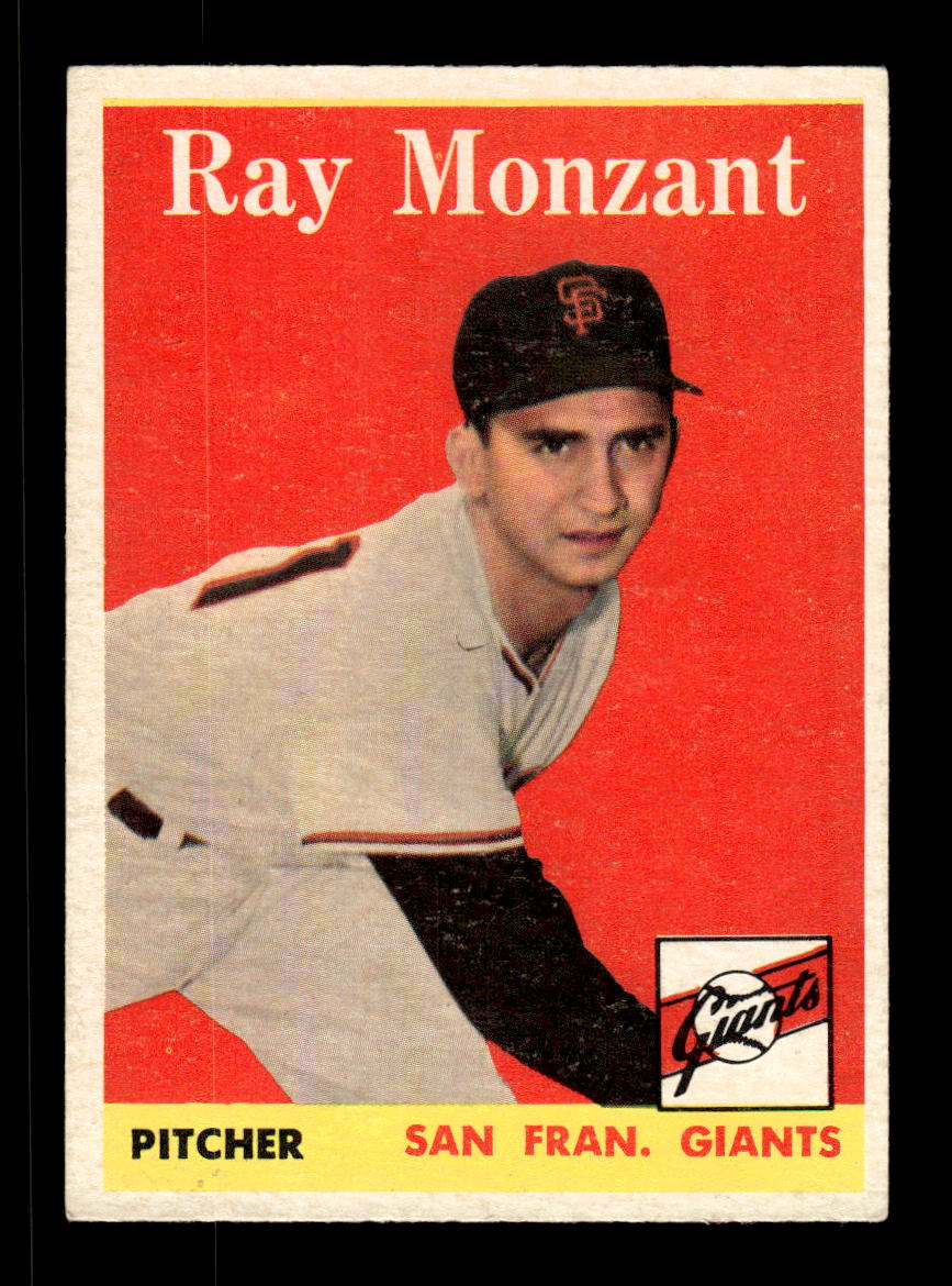 1958 Topps #447 Ray Monzant San Francisco Giants VGEX HOF10010072