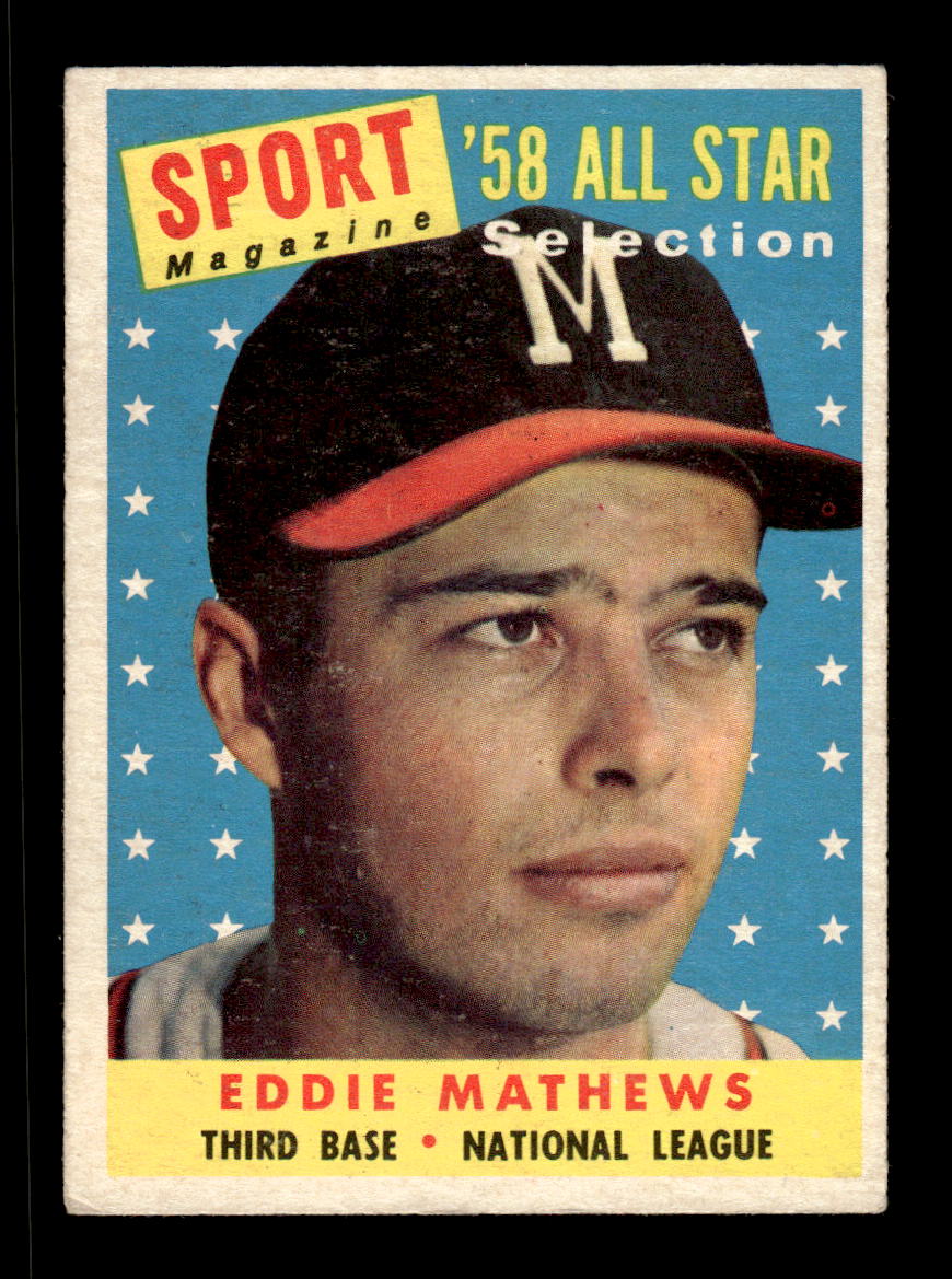 1958 Topps #480 Eddie Mathews Milwaukee Braves VGEX HOF10010081
