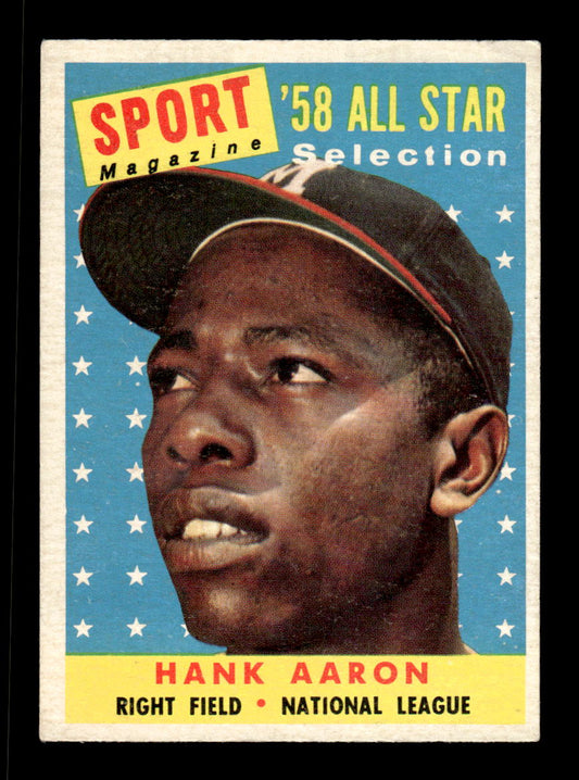 1958 Topps #488 Hank Aaron Milwaukee Braves VGEX HOF10010087
