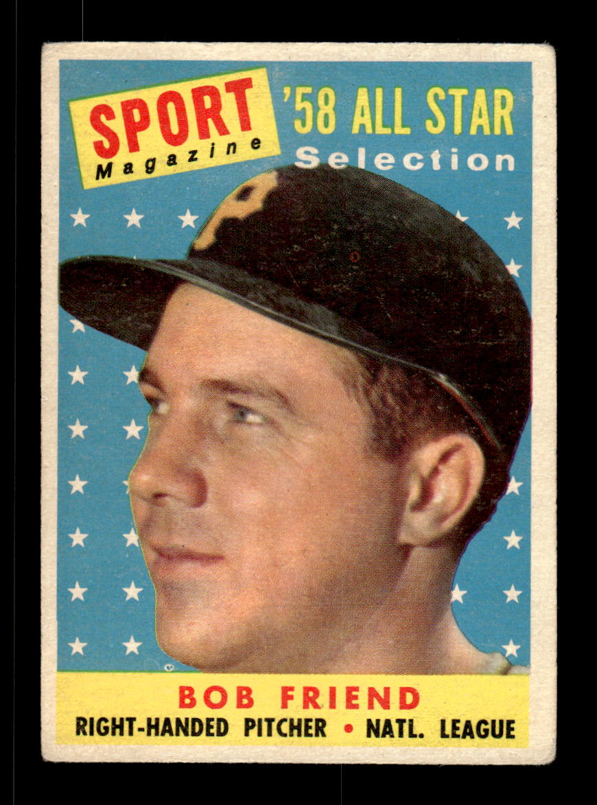 1958 Topps #492 Bob Friend Pittsburgh Pirates VGEX HOF10010091