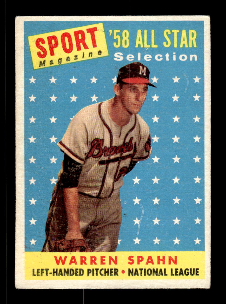 1958 Topps #494 Warren Spahn Milwaukee Braves VGEX HOF10010093