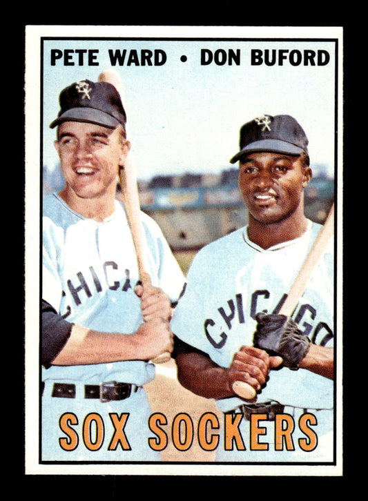 1967 Topps #143 Sox Sockers (Pete Ward / Don Buford) PACK FRESH HOF10010230