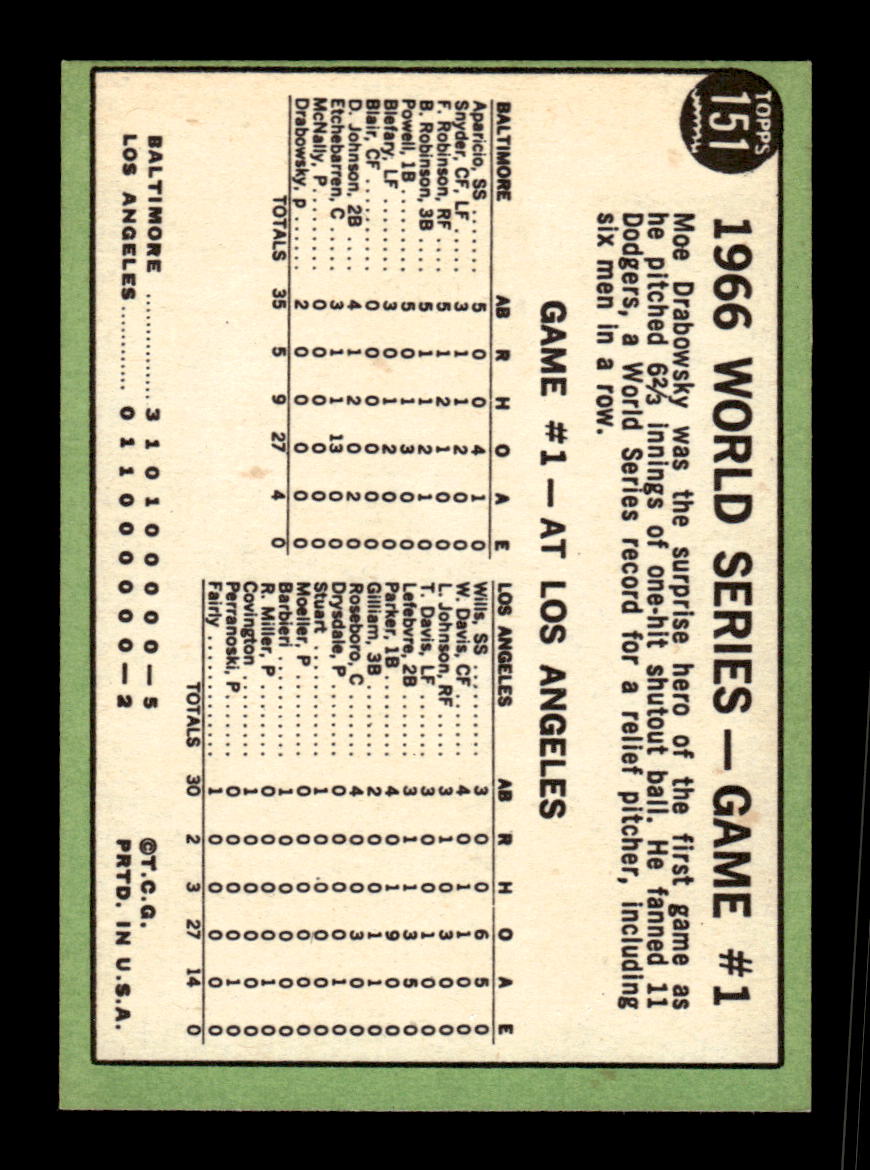 1967 Topps #151 World Series Game #1 - Moe Mows Down 11 PACK FRESH HOF10010236