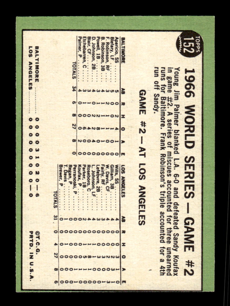 1967 Topps #152 World Series Game #2 - Palmer PACK FRESH HOF10010237