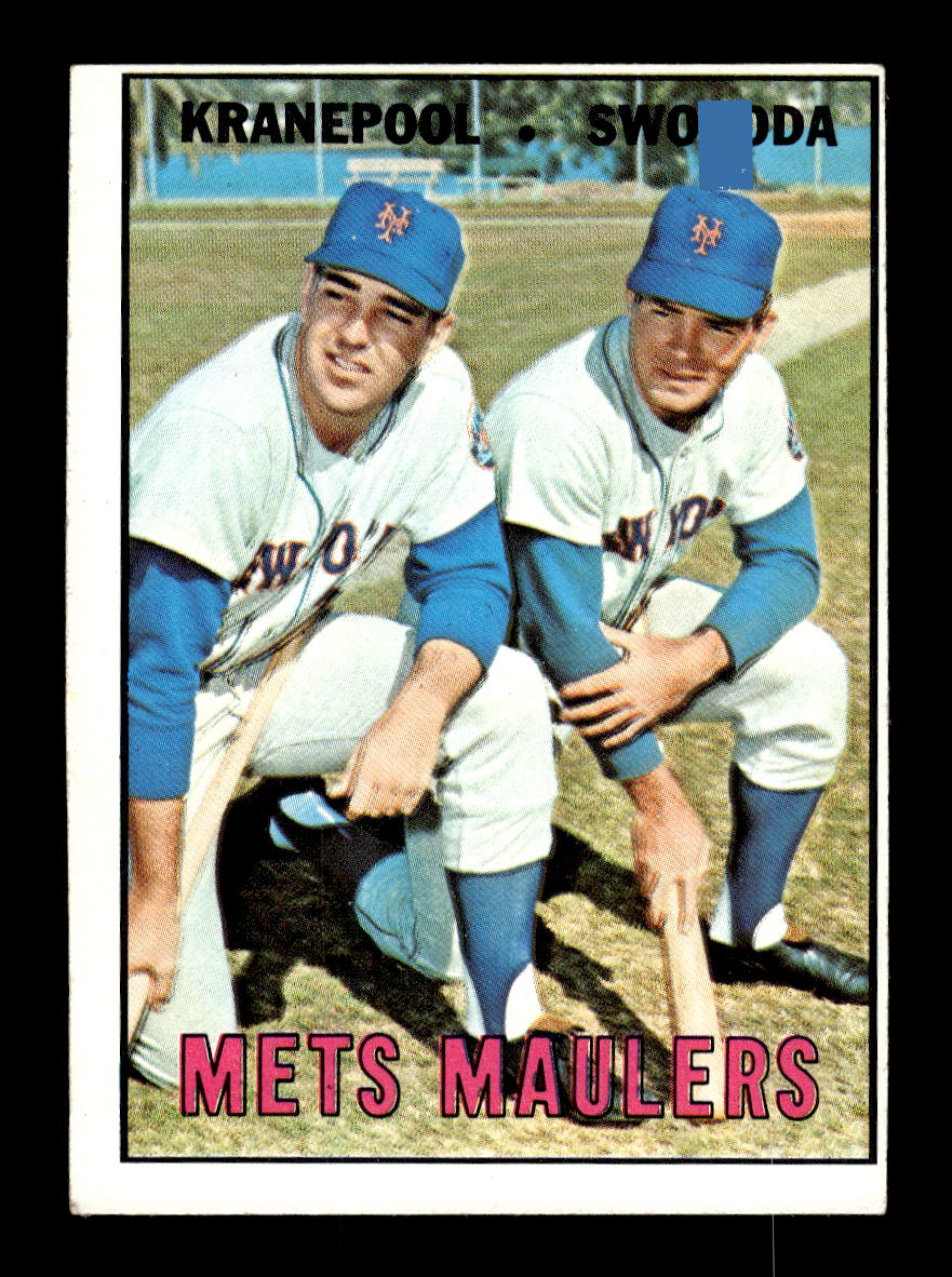 1967 Topps #186 Mets Maulers (Ed Kranepool / Ron Swoboda) PACK FRESH HOF10010268