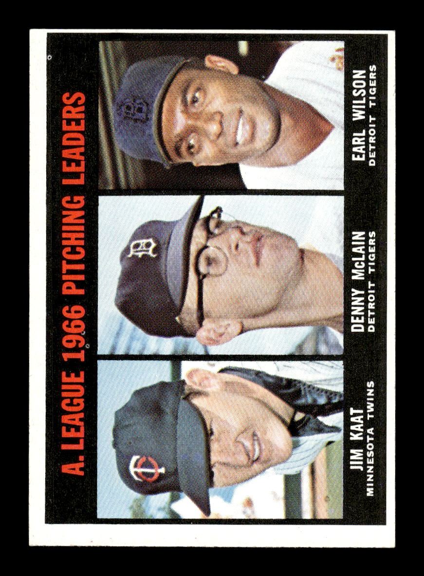 1967 Topps #235 ALeague Pitching Leaders Kaat McLain PACK FRESH HOF10010309
