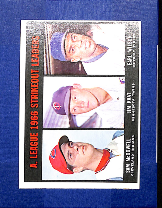 1967 Topps #237 AL Strikeout Leaders McDowell Kaat Wilson PACK FRESH HOF10010310