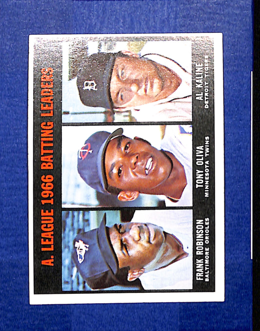 1967 Topps #239 AL Batting Leaders Robinson Oliva  Kaline PACK FRESH HOF10010312
