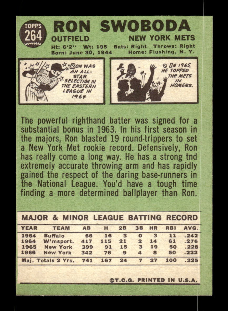 1967 Topps #264 Ron Swoboda PACK FRESH HOF10010335