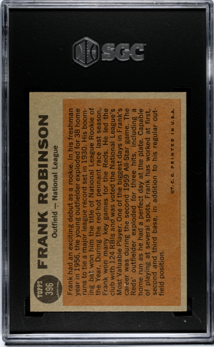 1962 Topps #396 Frank Robinson All-Star SGC 4.5 SN 0884093