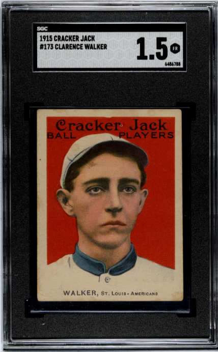 1915 Cracker Jack #173 Clarence Walker SGC 1.5 SN 6486788