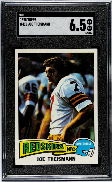 1975 Topps #416 Joe Theismann SGC 6.5 SN 7691904