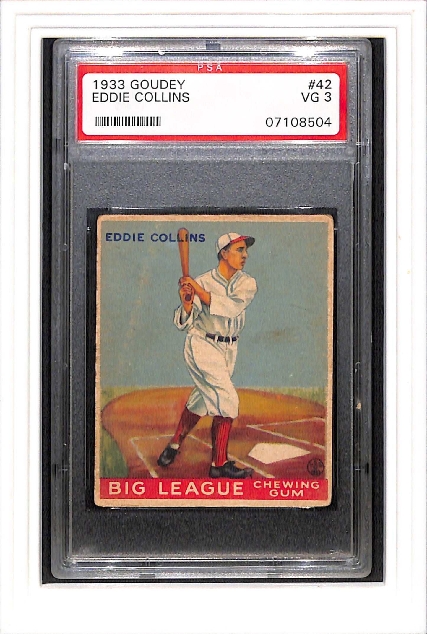 1933 Goudey #42 Eddie Collins PSA 3 SN 07108504