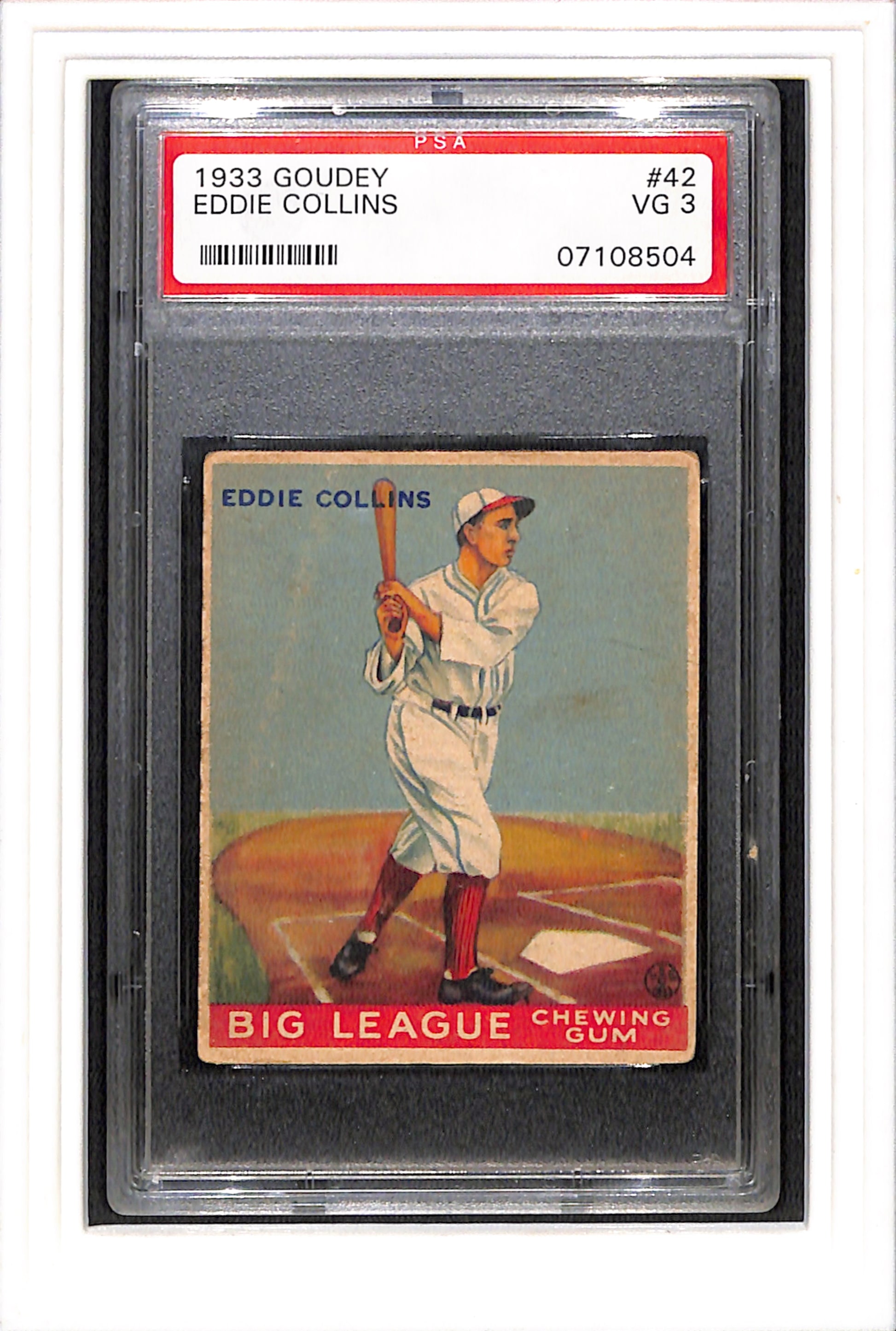 1933 Goudey #42 Eddie Collins PSA 3 SN 07108504