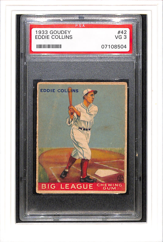 1933 Goudey #42 Eddie Collins PSA 3 SN 07108504