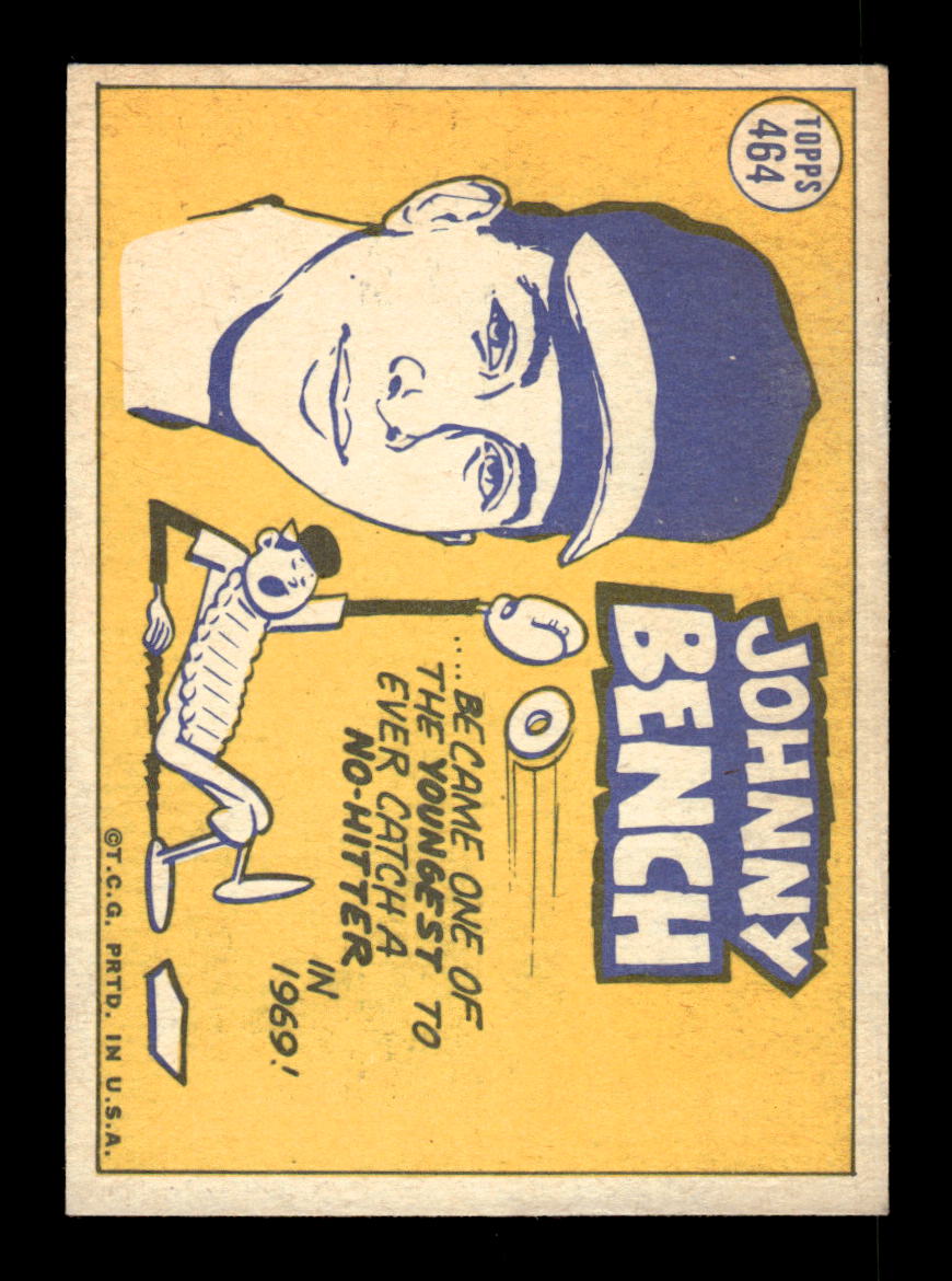1970 Topps #464 Johnny Bench Cincinnati Reds EX HOF10010617