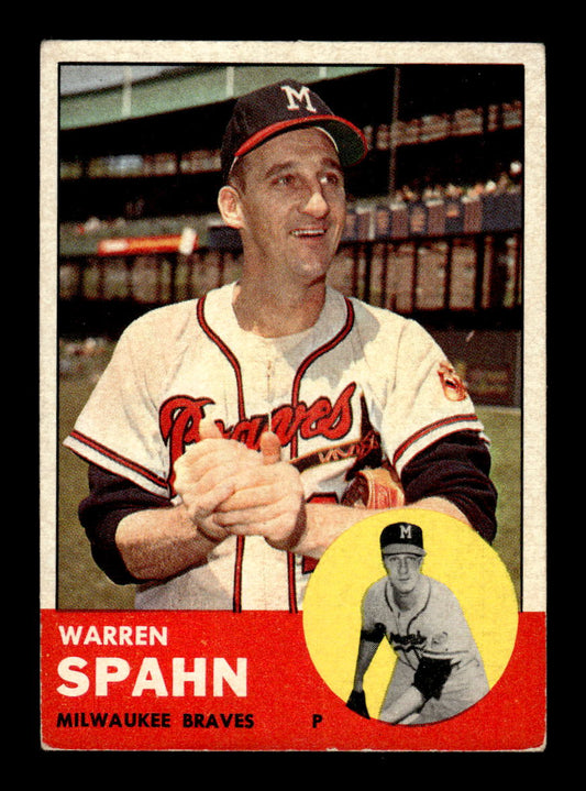 1963 Topps #320 Warren Spahn Milwaukee Braves VGEX HOF10010648