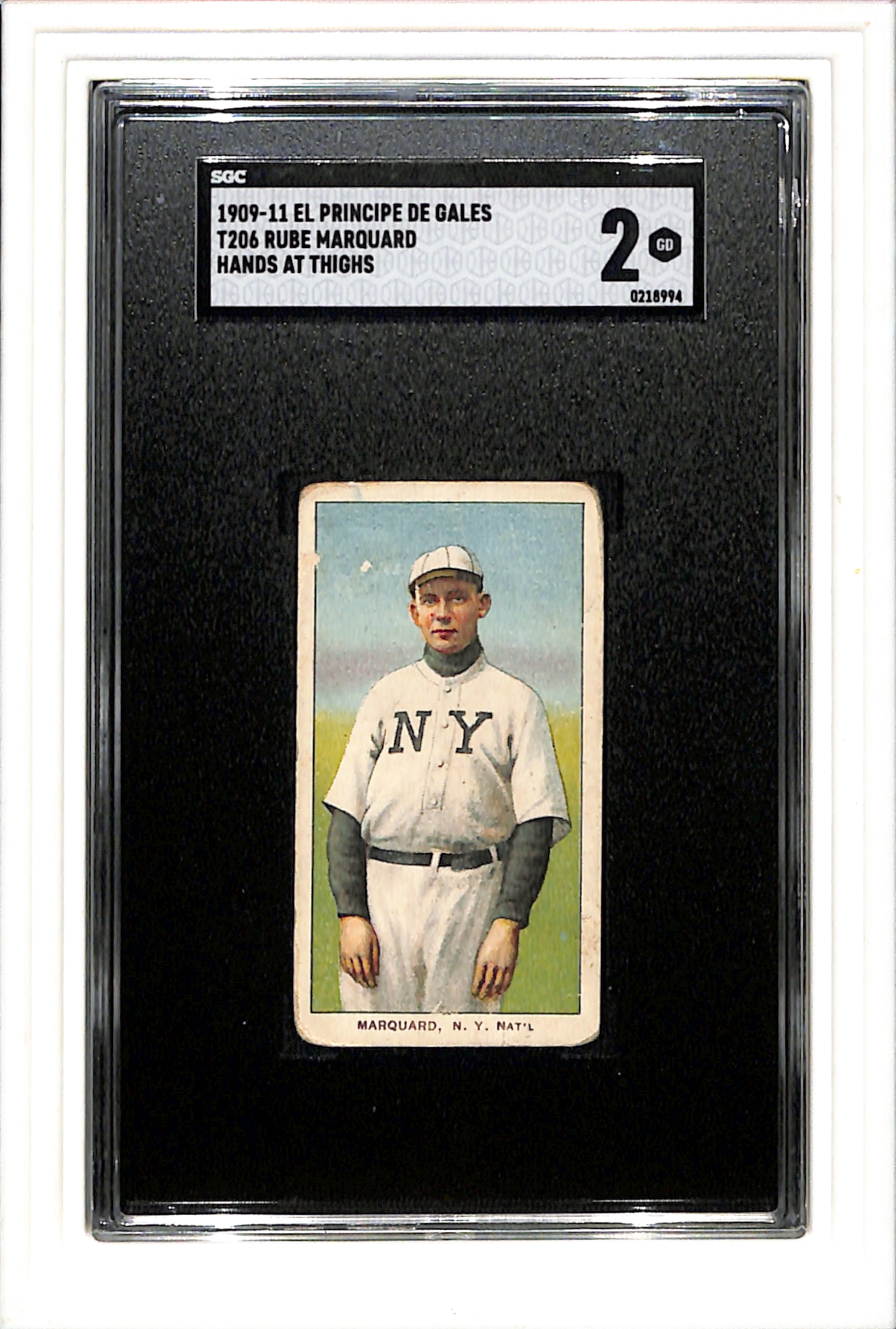 1909-11 EPDG T206 Rube Marquard Hands At Thighs SGC 2 SN 0218994