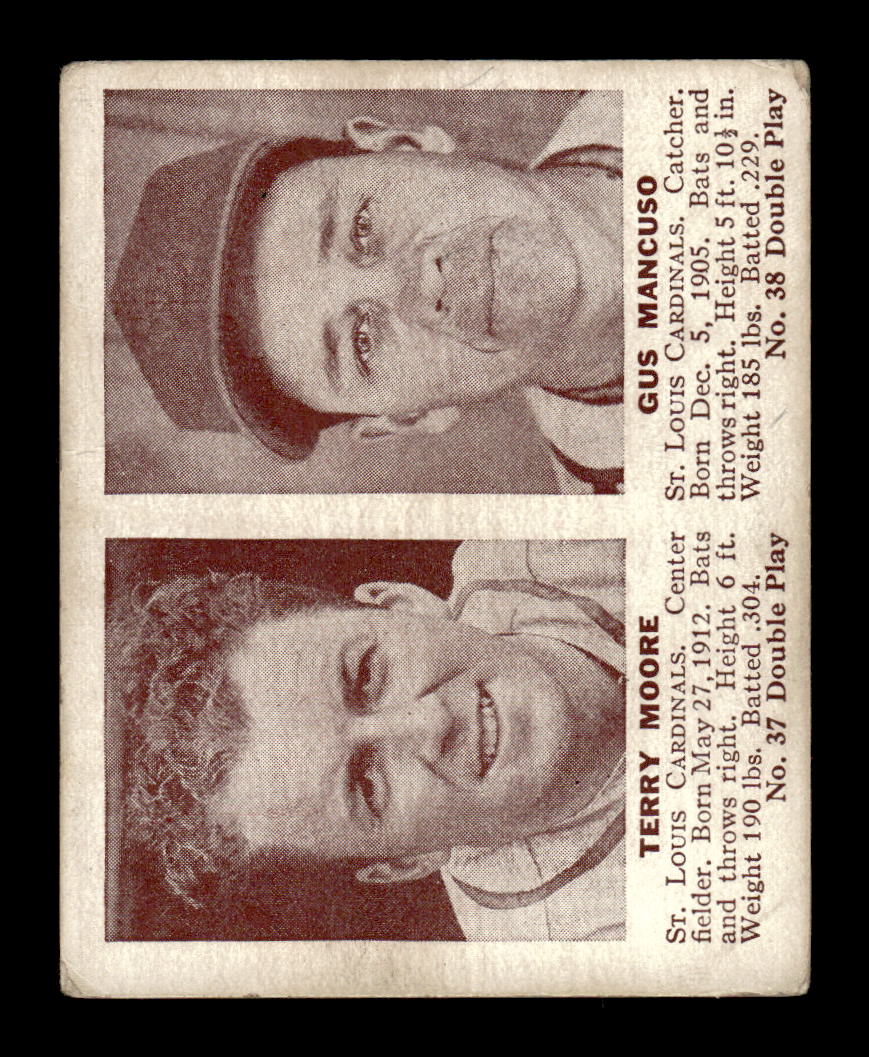 1941 Double Play (R330) #37-38 Moore Mancuso St. Louis Cardinals VG HOF10010699