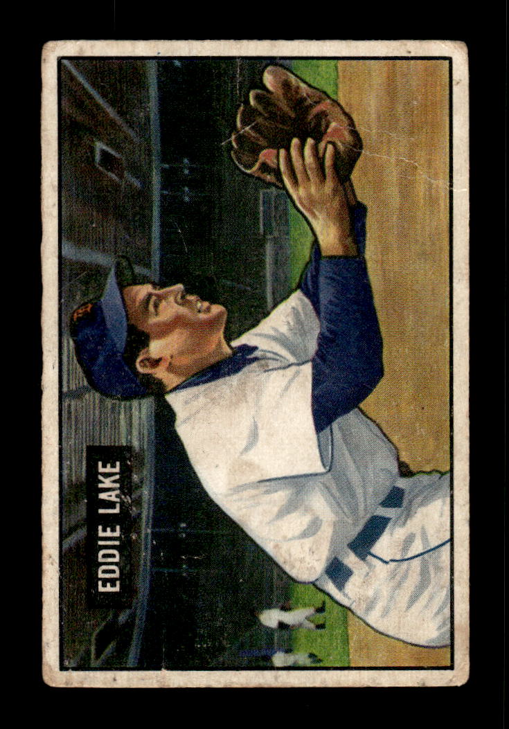 1951 Bowman #140 Eddie Lake Detroit Tigers G/VG HOF10010716