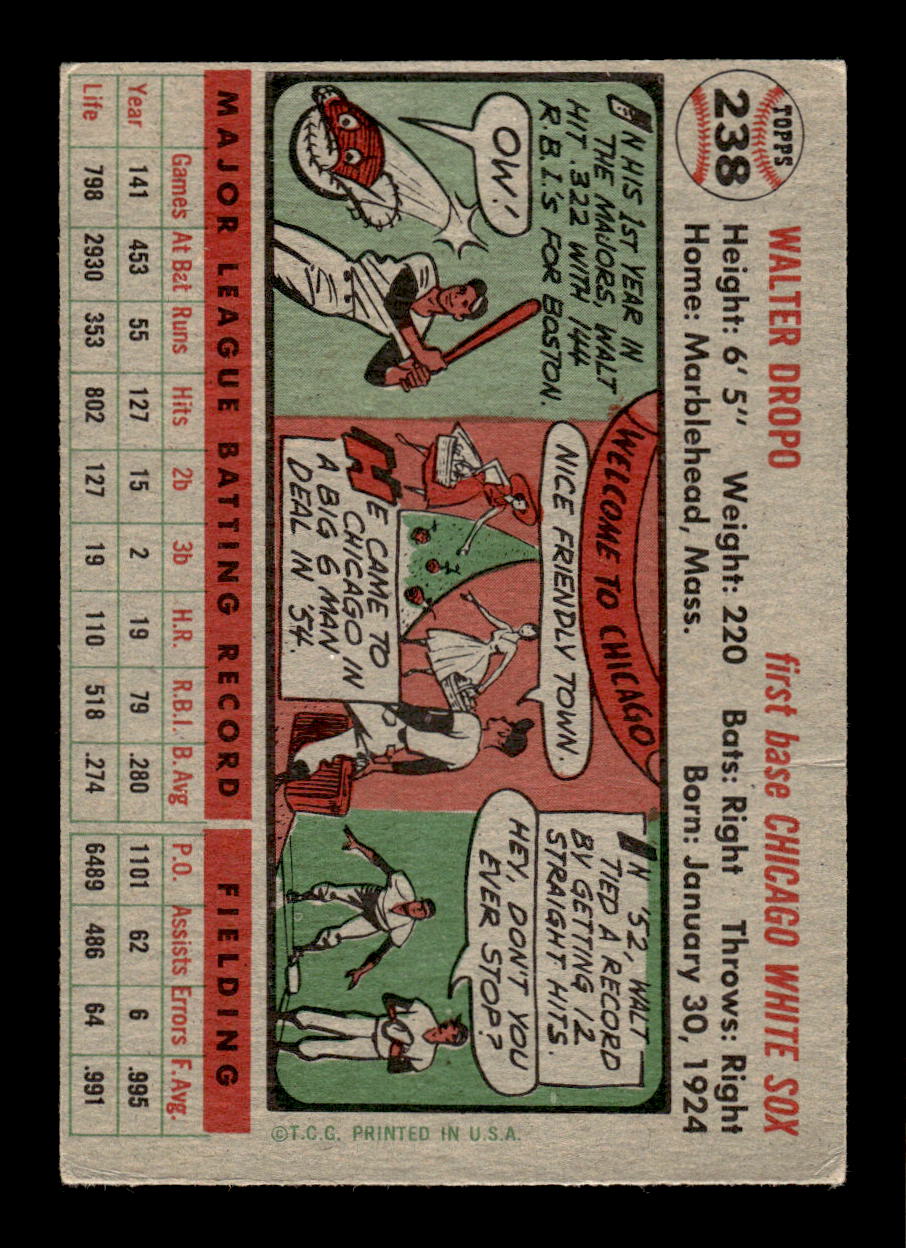 1956 Topps #238 Walt Dropo Chicago White Sox VGEX HOF10010721