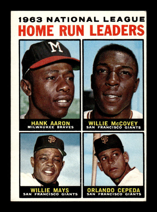 1964 Topps #9 HR Leaders Aaron McCovey Mays Cepeda VGEX HOF10010744