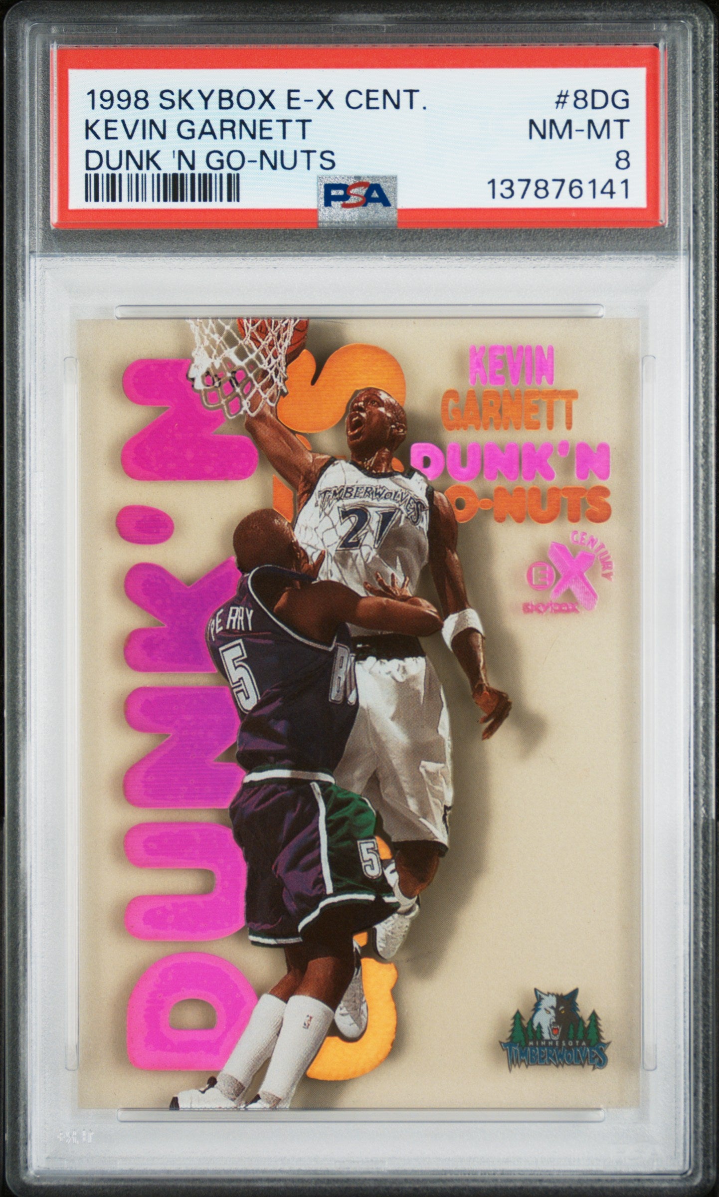 1998-99 Skybox EX Century Kevin Garnett Dunk'N Go Nuts #8DG PSA 8 SN 137876141