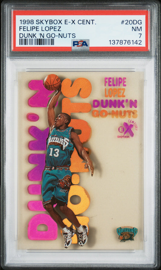 1998 Skybox EX Century Dunk N Go-Nuts #20DG Felipe Lopez PSA 7 SN 137876142