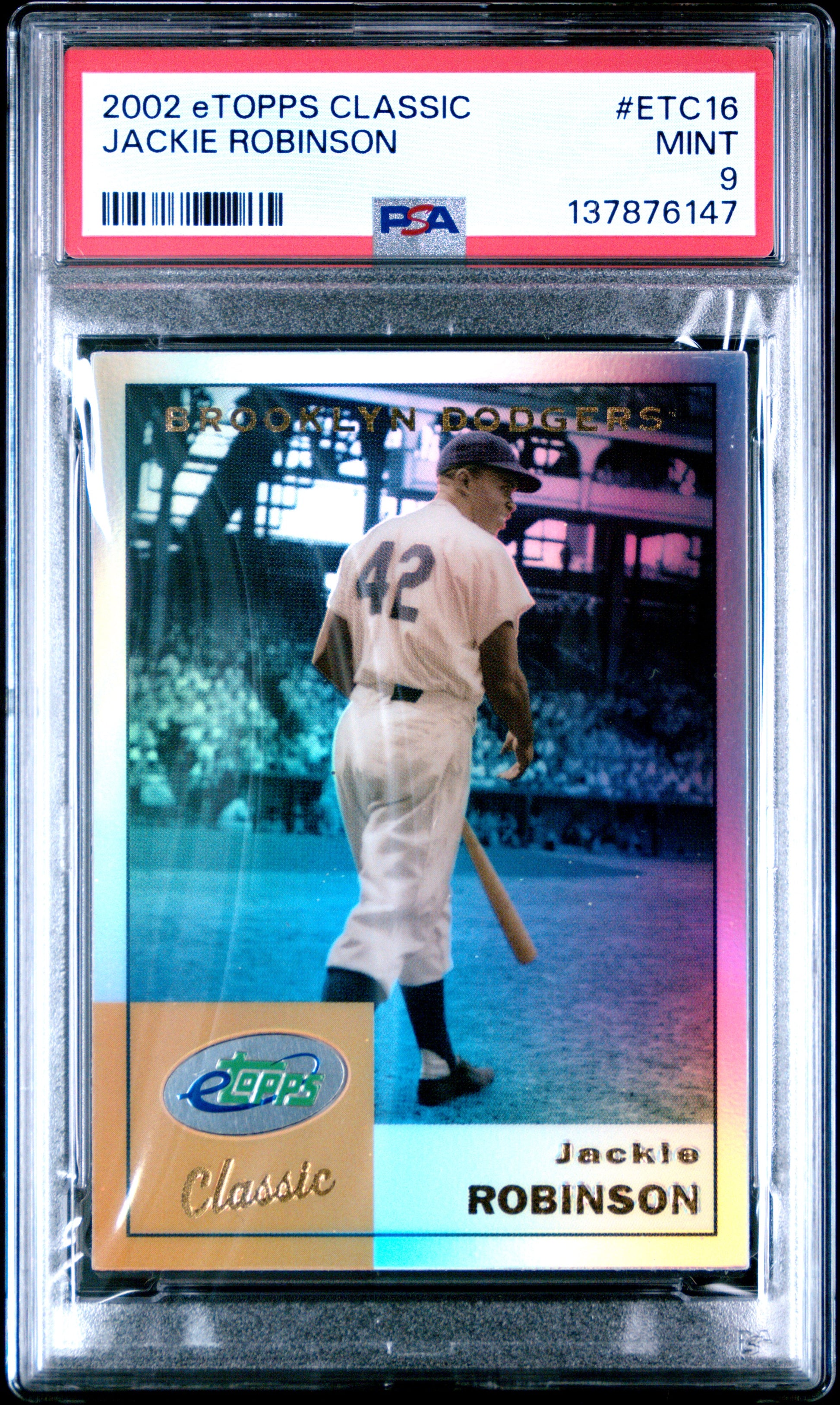 2002 Etopps Classic #ETC16 Jackie Robinson PSA 9 SN 137876147