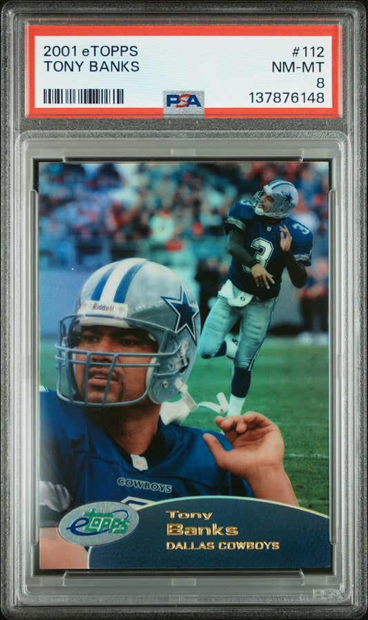 2001 Etopps #112 Tony Banks 186 Print run PSA 8 SN 137876148