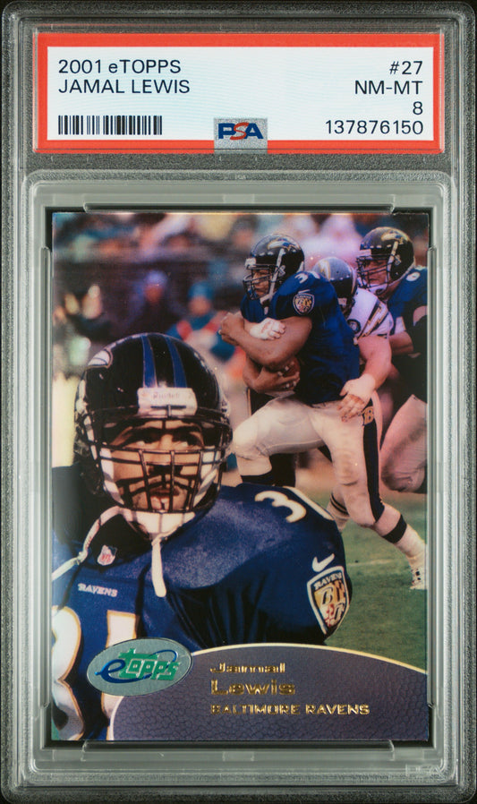 2001 Etopps #27 Jamal Lewis 237 Print run PSA 8 SN 137876150