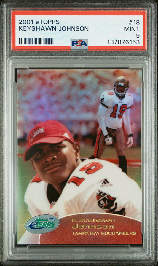 2001 Etopps #18 Keyshawn Johnson 254 Print run PSA 9 SN 137876153